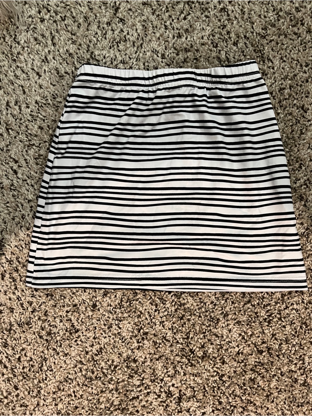 SHEIN Black and White Striped Mini Skirt